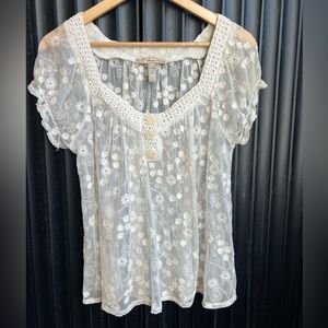 American Rag Cream Lacey blouse